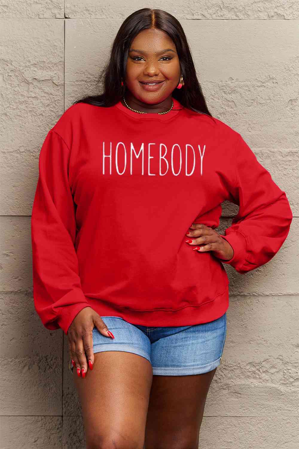 Simply Love Full Size HOMEBODY Graphic Sweatshirt