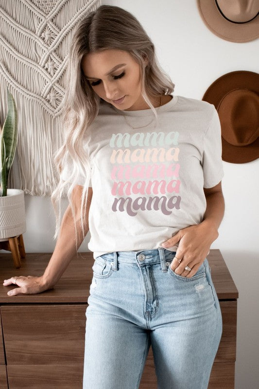 Retro Stacked Mama Graphic Tee