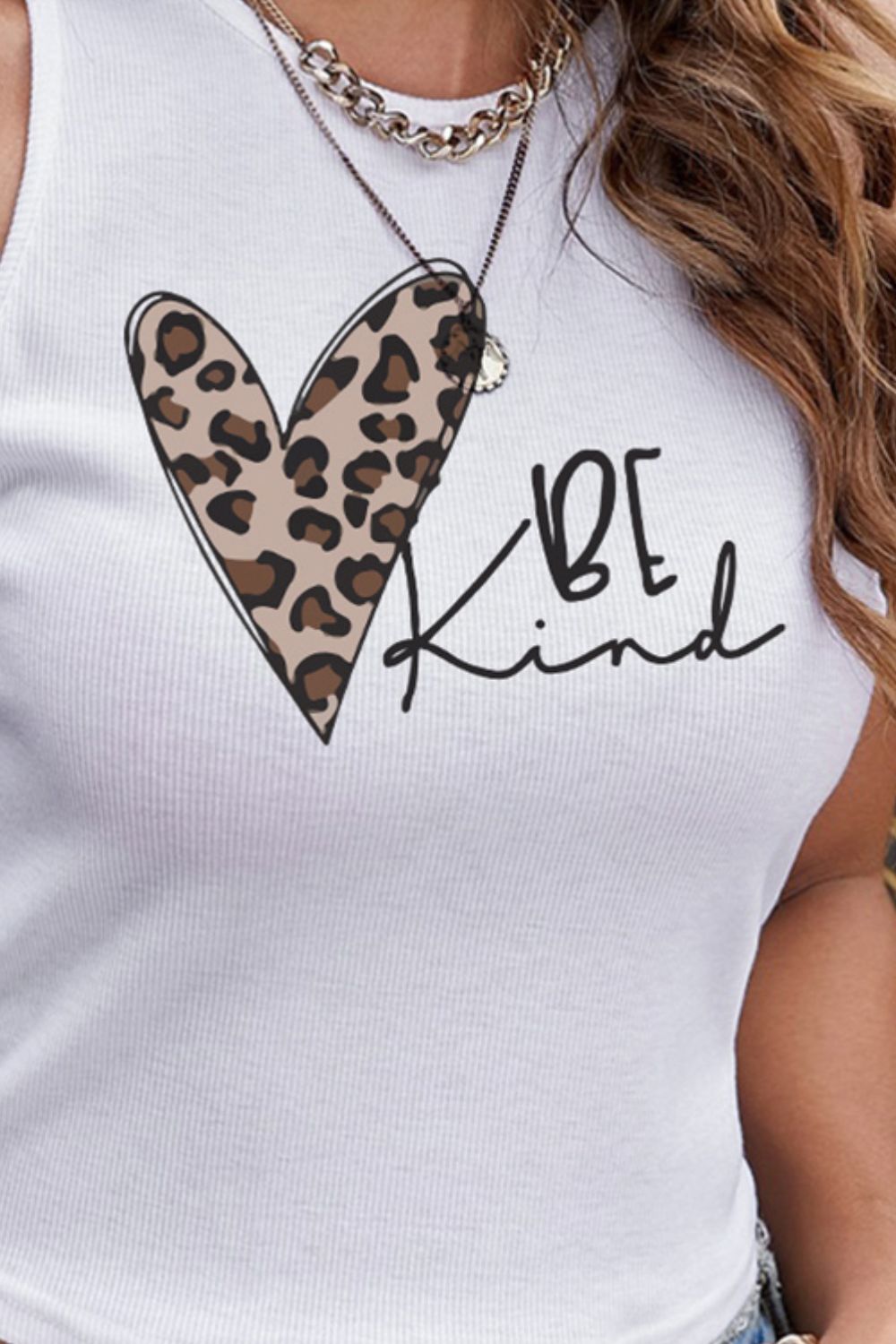 BE KIND Graphic Ribbed Round Neck Tank