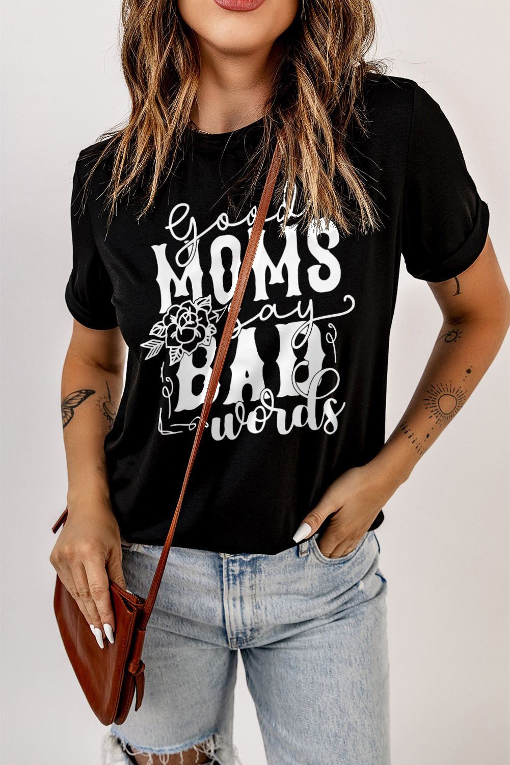 GOOD MOMS SAY BAD WORDS Graphic Tee Shirt