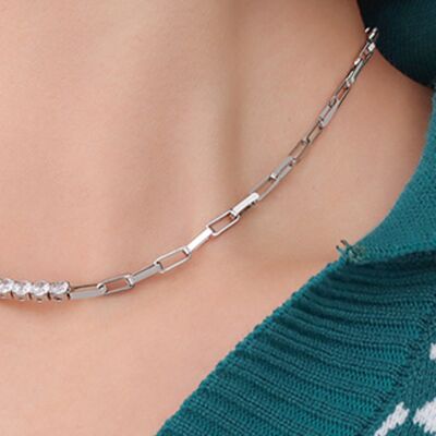 Zircon Titanium Steel Necklace