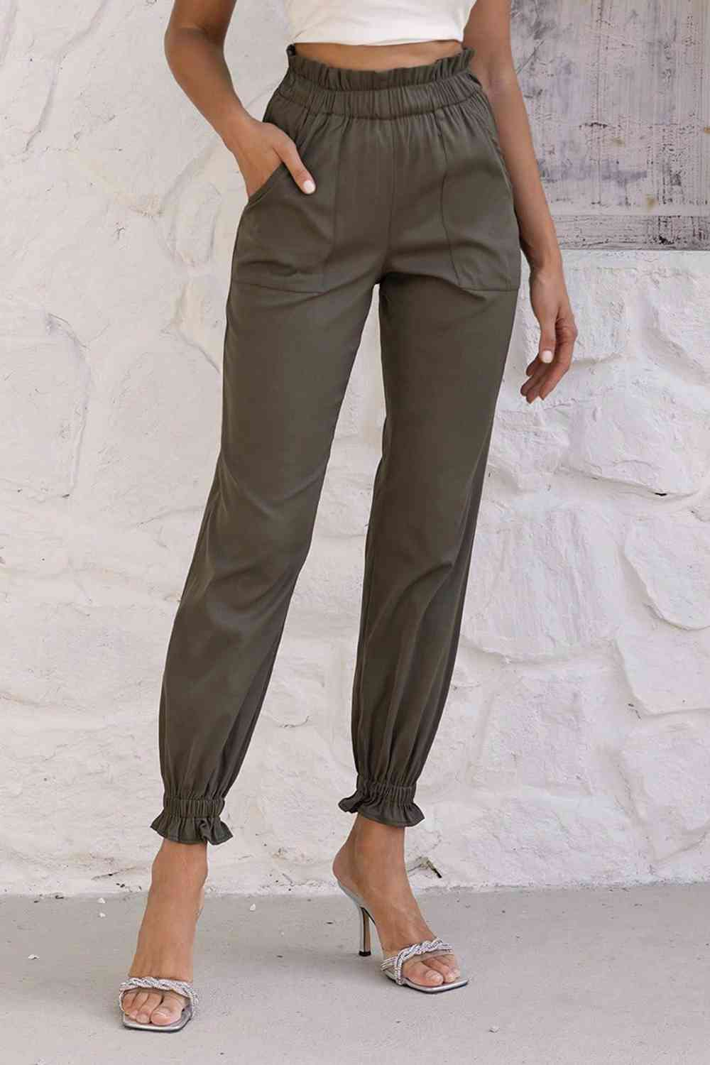 Paperbag Waist Pants with Pockets