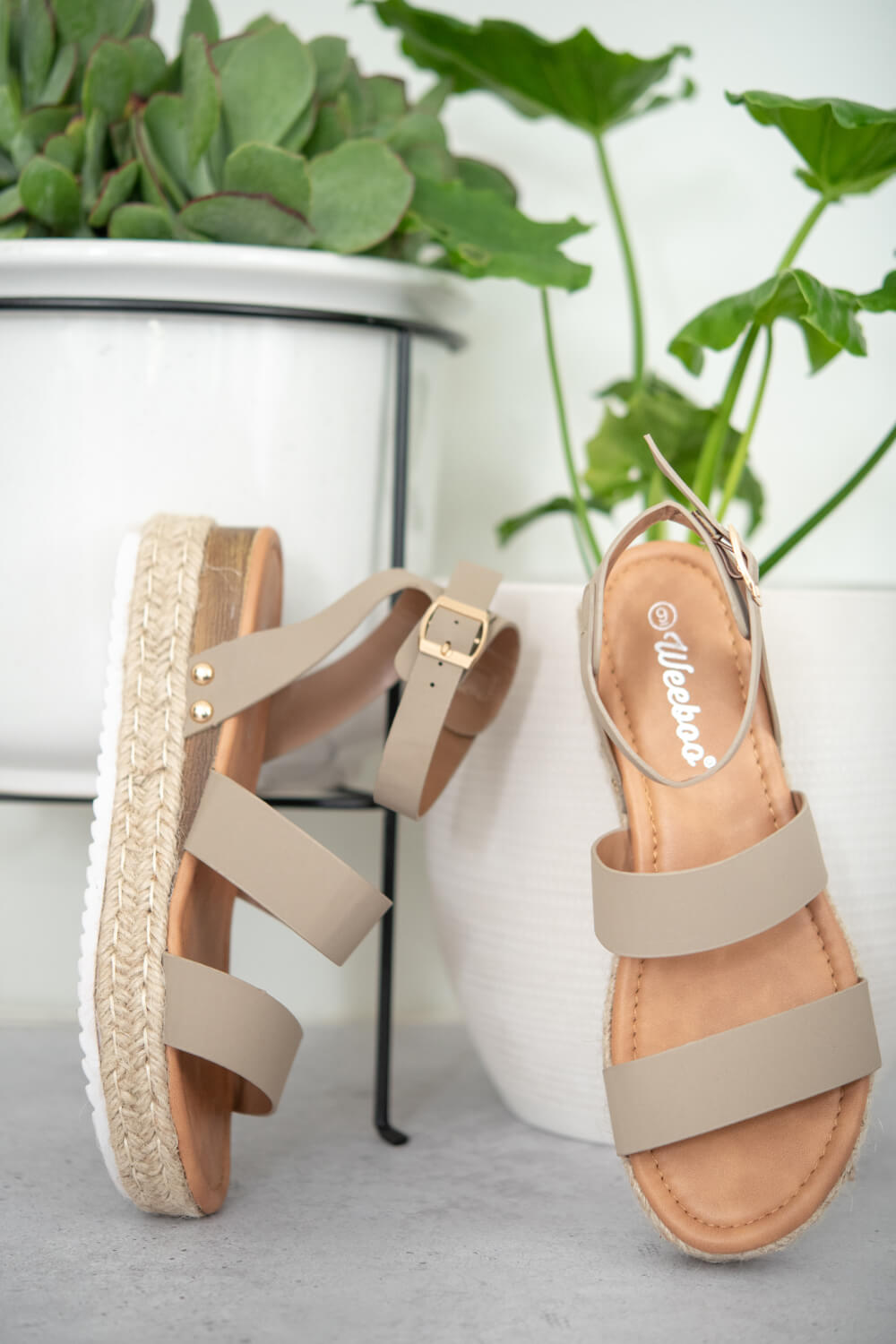 On the Doorstep Platform Sandals in Taupe
