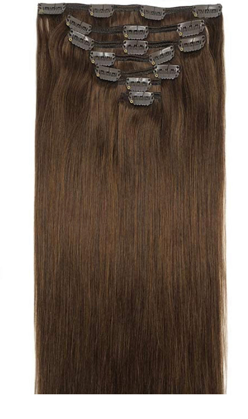 Chocolate Brown Clip in Hair Extensions