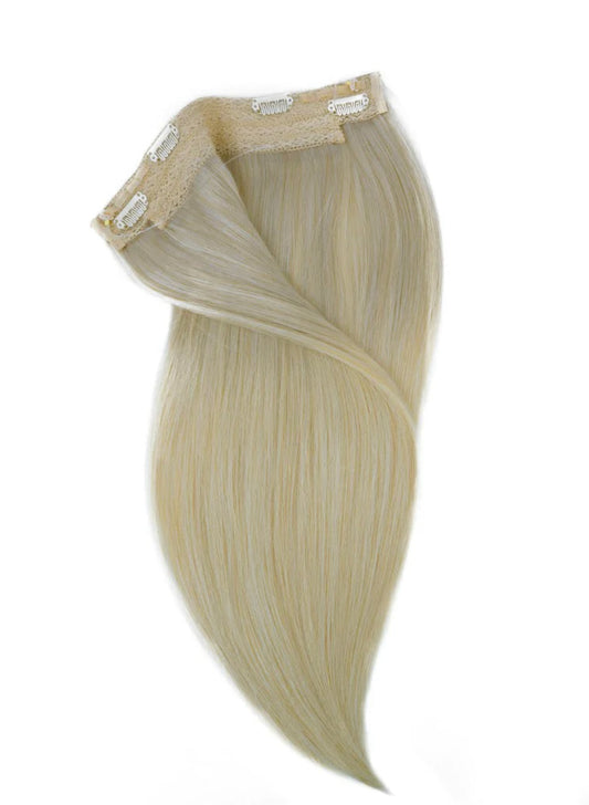 Platinum Blonde Balayage Halo Hair Extensions