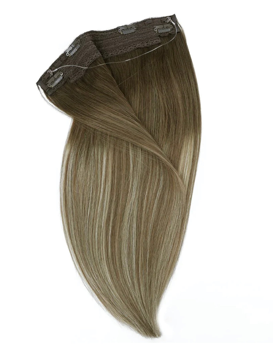 Bleach Blonde Balayage Halo Hair Extensions