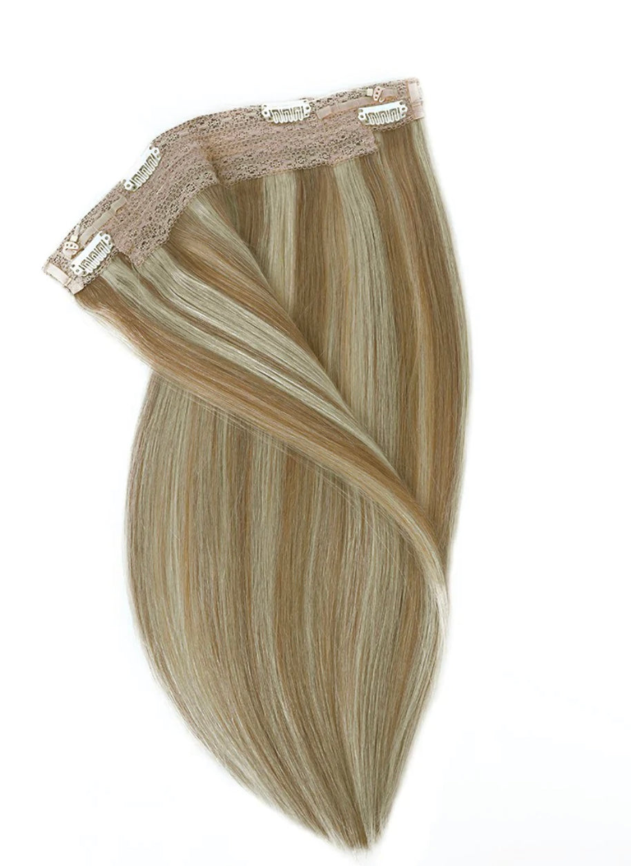 Light Blonde Highlights Halo Hair Extensions